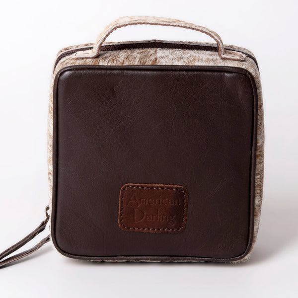 ADBGA311 American Darling Tooled Leather and Cowhide Floral Western Jewelry Case