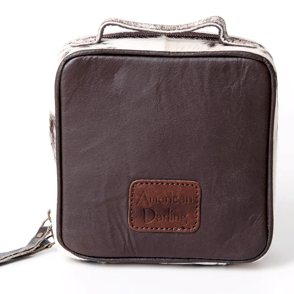 ADBGA311 American Darling Tooled Leather and Cowhide Floral Western Jewelry Case