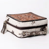 ADBGA311 American Darling Tooled Leather and Cowhide Floral Western Jewelry Case
