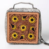 ADBGA311 American Darling Tooled Leather and Cowhide Floral Western Jewelry Case