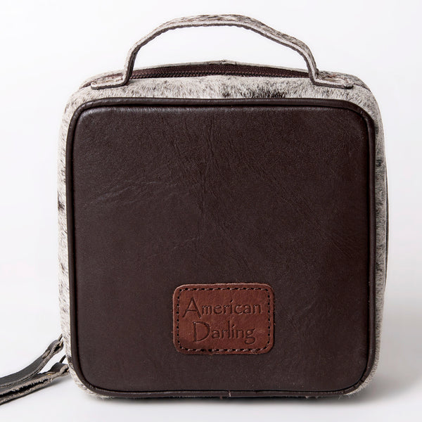 ADBGA311 American Darling Tooled Leather and Cowhide Floral Western Jewelry Case