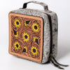 ADBGA311 American Darling Tooled Leather and Cowhide Floral Western Jewelry Case