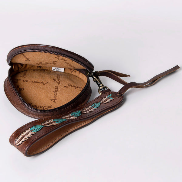 ADBGF135 Round Tooled Leather Canteen Bag - Floral Western Design