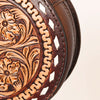 ADBGF135 Round Tooled Leather Canteen Bag - Floral Western Design