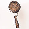 ADBGF135 Round Tooled Leather Canteen Bag - Floral Western Design