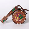 ADBGF135 Round Tooled Leather Canteen Bag - Floral Western Design