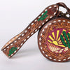 ADBGF135 Round Tooled Leather Canteen Bag - Floral Western Design