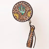 ADBGF135 Round Tooled Leather Canteen Bag - Floral Western Design