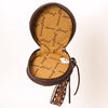 ADBGF135 Round Tooled Leather Canteen Bag - Floral Western Design