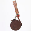 ADBGF135 Round Tooled Leather Canteen Bag - Floral Western Design