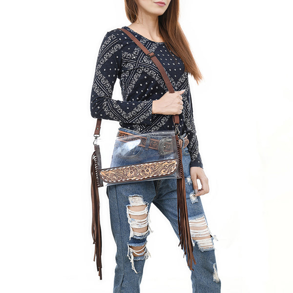 ADBGZ716 Clear Bag Genuine Western Leather Women Bag