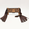 ADBGZ717 Clear Bag Fringe Crossbody with Tooled Leather Horse Design - Stadium Approved