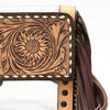 ADBGZ717 Clear Bag Fringe Crossbody with Tooled Leather Horse Design - Stadium Approved