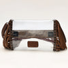 ADBGZ718 Western Clear Fringe Crossbody Bag with Tooled Leather Accent - Stadium Approved