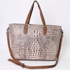 ADBG962 Crocodile Embossed Genuine Leather Western Tote Compact Handbag by American Darling