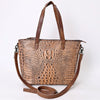 ADBG957 American Darling Exotic Embossed Leather Western Tote Bag with Adjustable Crossbody Strap