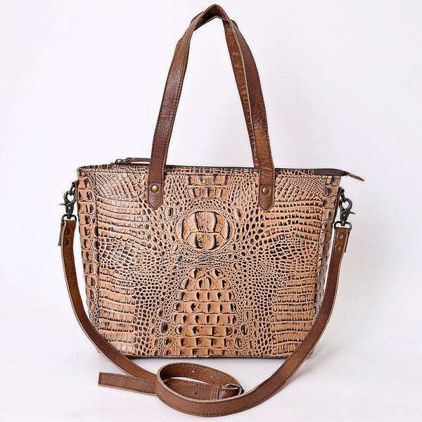 ADBG957 American Darling Exotic Embossed Leather Western Tote Bag with Adjustable Crossbody Strap
