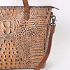 ADBG957 American Darling Exotic Embossed Leather Western Tote Bag with Adjustable Crossbody Strap