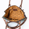 ADBG886 American Darling Crocodile Embossed Leather Tote Bag with Braided Detailing