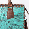 ADBG886 American Darling Crocodile Embossed Leather Tote Bag with Braided Detailing