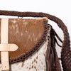 ADBGM314 Crossbody Fringe Bag - Genuine Cowhide Leather with Braided Strap & Western Buckle