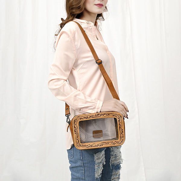 ADBGZ724 Clear Bag Genuine Western Leather Women Bag