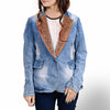 ADBZ702 American Darling Denim & Harness Leather Western Blazer Jacket