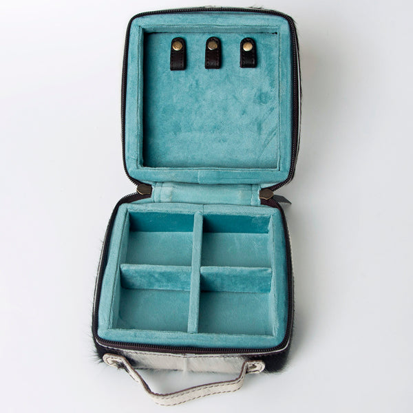 ADBGA311 American Darling Tooled Leather and Cowhide Floral Western Jewelry Case