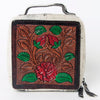 ADBGA311 American Darling Tooled Leather and Cowhide Floral Western Jewelry Case