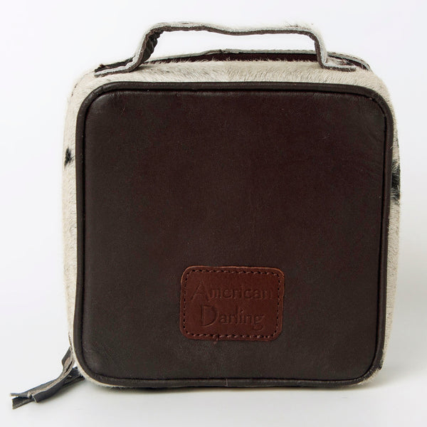 ADBGA311 American Darling Tooled Leather and Cowhide Floral Western Jewelry Case