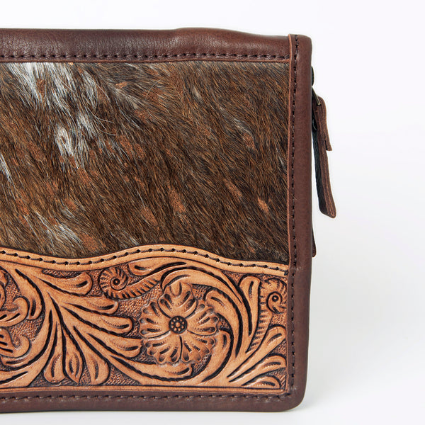 ADBGA323 American Darling Hand Tooled Leather Hair-On Cowhide Travel Jewelry Case