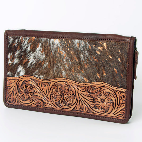 ADBGA323 American Darling Hand Tooled Leather Hair-On Cowhide Travel Jewelry Case
