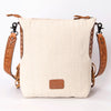 ADBG905 American Darling Southwestern Wool Blanket & Tooled Leather Crossbody Bag with Fringes