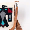 ADBG905 American Darling Southwestern Wool Blanket & Tooled Leather Crossbody Bag with Fringes