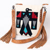 ADBG905 American Darling Southwestern Wool Blanket & Tooled Leather Crossbody Bag with Fringes