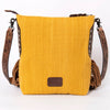 ADBG905 American Darling Southwestern Wool Blanket & Tooled Leather Crossbody Bag with Fringes