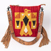 ADBG905 American Darling Southwestern Wool Blanket & Tooled Leather Crossbody Bag with Fringes