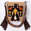 ADBG905 American Darling Southwestern Wool Blanket & Tooled Leather Crossbody Bag with Fringes
