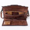 ADBG941 American Darling Handcrafted Wallet with Hand Tooled Floral Leather & Woven Saddle Blanket
