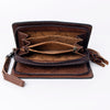 ADBG485 Western Hand Tooled Leather Floral Crossbody Organiser Bag