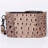 ADBG961 American Darling Crocodile Embossed Western Leather Wristlet Bag