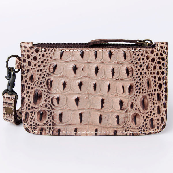 ADBG961 American Darling Crocodile Embossed Western Leather Wristlet Bag