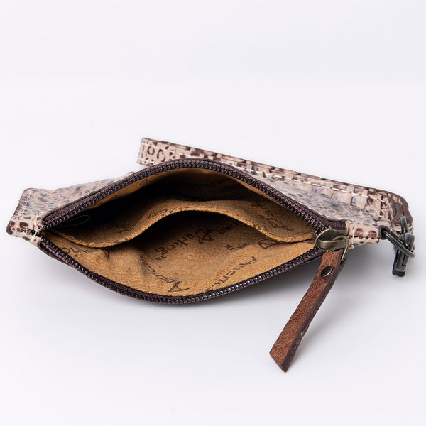 ADBG961 American Darling Crocodile Embossed Western Leather Wristlet Bag