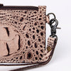 ADBG961 American Darling Crocodile Embossed Western Leather Wristlet Bag