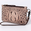 ADBG961 American Darling Crocodile Embossed Western Leather Wristlet Bag