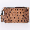 ADBG961 American Darling Crocodile Embossed Western Leather Wristlet Bag