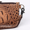ADBG961 American Darling Crocodile Embossed Western Leather Wristlet Bag