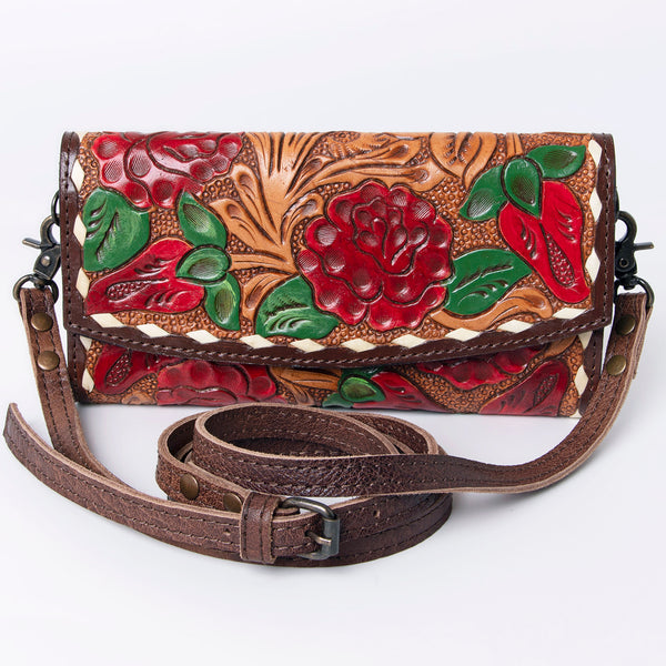 ADBG889 American Darling Hand Tooled Leather Wallet | Western Tooled Crossbody Wallet