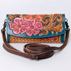 ADBG889 American Darling Hand Tooled Leather Wallet | Western Tooled Crossbody Wallet