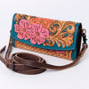 ADBG889 American Darling Hand Tooled Leather Wallet | Western Tooled Crossbody Wallet